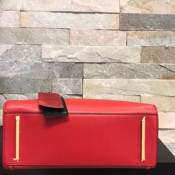 Celine Dion Octave Leather Satchel Red - Picture 12 of 12